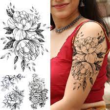 Check spelling or type a new query. Black Flower Temporary Tattoos For Women Adults Peony Rose Carnations Tattoo Sticker Fake Transferable Half Sleeve Tatoos Paper Temporary Tattoos Aliexpress