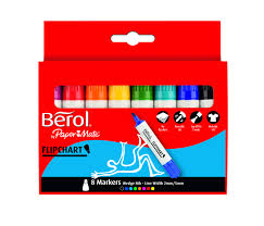 Berol Flipchart Marker Chisel Nib 2mm 5mm Assorted Colours