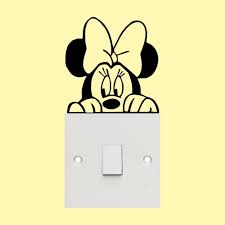 Minnie Mouse Light Switch Wall Art Funny Decal Vinyl Sticker Funny Wall Art Creative Wall Painting Simple Wall Paintings