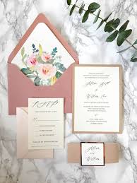 Dusty Pink And Rose Gold Glitter Wedding Invitation With Etsy Glitter Wedding Invitations Floral Wedding Invitations Watercolor Floral Wedding Invitations