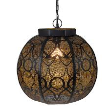 Rustic pendant light hand blown glass shade hanging light fixture, industrial edison vintage mini pendant lighting for kitchen island indoor bar farmhouse. 14 5 Black And Gold Moroccan Style Hanging Lantern Ceiling Light Fixture Walmart Com Walmart Com