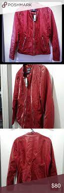 Kenneth Cole Lipstick Red Faux Leather Jacket Nwt Ultra Edgy Is This Lipstick Red Faux Leather With Stretch Clothes Design Faux Leather Jackets Feminine Look