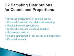 Binomial Distributions For Sample Counts Binomial Distributions In Statistical Sampling Finding Binomial Probabilities Binomial Mean And Standard Ppt Download
