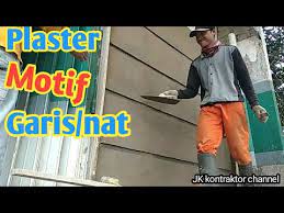 Cara plester dinding berpengaruh terhadap kekuatan dinding bangunan. Cara Plaster Dinding Motif Garis Garis Nat Youtube