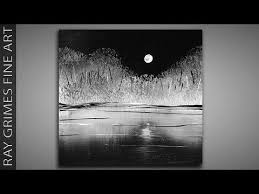 Black And White Landscape Painting Black And White Landscape 172 Moon Relaxing Abstract Painting Demonstration Youtube Abstract Painting Gold Abstract Painting Abstract
