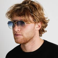 Shop Beryll Wayne Gold Blue Gradient Pilot Sunglasses Online