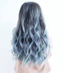 This super colorful style was created to be reminiscent of a mermaid, with saturated blue on the top half of the hair, transitioning into a bright aqua turquoise on the bottom section. 30 Icy Light Blue Hair Color Ideas For Girls