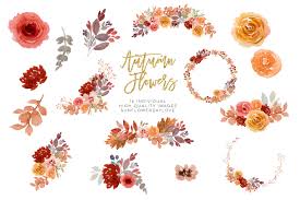 Floral scrapbooking seamless patterns vector art. Burgundy Autumn Floral Watercolor Clipart By Sunflower Day Love Thehungryjpeg Com