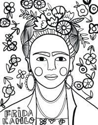 Frida khalo self portrait frida kahlos self portrait with necklace of thorns 1940. Frida Kahlo Coloring Sheet By Littleoliveartroom Tpt