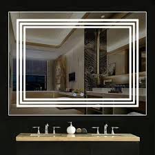 A mirror in your bathroom showcases your vanity and sense of aesthetics. Glass Wall Mounted Designer Led Bathroom Mirror Packaging Type Box Rs 800 Square Feet Id 20875336130