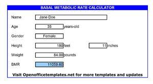 basal metabolic rate calculator open office templates