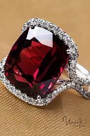 Uneek Garnet Engagement Ring In 18k White Gold 18k White Gold Engagement Rings Garnet Engagement Ring Vintage Inspired Engagement Rings