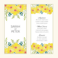 Coupon code has been used times in mar 2021. Menu Card Template With Watercolor Yellow Flowers 1361324 Vector Art At Vecteezy