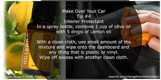 Tip 4 Interior Protectant Using Doterra Lemon Essential Oil Www Fb Com Changefromtheinsideout Lemon Essential Oils Essential Oils Essential Oil Recipes