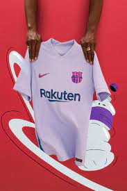 Youngsters ansu fati and riqui puig helped launch the new strip at an event at the camp nou. Fc Barcelona 2021 22 Purple Away Kit By Nike Hypebeast
