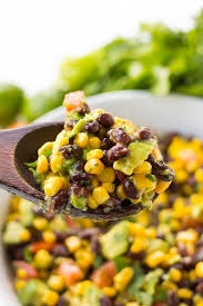 Black Bean And Corn Salad Recipe Cilantro Black Bean Corn Avocado Salad With Cilantro And Maple Cumin Lime Vinaigrette Dressing Great With Tort Corn Avocado Salad Avocado Salad Bean Corn Avocado Salad
