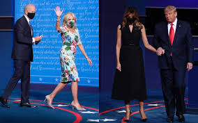 Jill biden arrives for the inauguration ceremony at the capitol on wednesday.credit.amr alfiky/the new york times. Melania Trump Vs Jill Biden Who Was Best Dressed At 2020 S Final Us Presidential Debate The First Lady In Christian Dior Or The Former Second Lady In Dolce Gabbana South