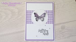 Schmetterlingsgluck Stickmuster Geburtstagskarte Schmetterling