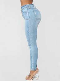 Women S 5 Button High Rise Skinny Jeans Pale Blue Light Blue