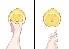 sechi (sechihyeo), original, grabbing, highres, anatomical nonsense,  crossover, food, fruit, hand focus, juice, lemon, meme, pov, pov cheek  grabbing (meme), pov hands, simple background, solo, squeezing, thour (meme),  white background - Image