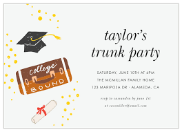 Retirement open house invitation wording best of reference open house invitation template free sample pdf open house invitations templates. Trunk Graduation Announcements Invitations Match Your Color Style Free
