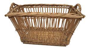 1900s French Woven Wicker Laundry Basket Basket Wicker Laundry Basket Wicker