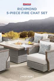 Richmond 5 Piece Fire Chat Set Outdoor Living Patio Outdoor Furniture Sets Outside Furniture