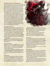 Each thing a player tries to do has a difficulty. The School Of Hemomancy Wizard Dnd Unleashed A Homebrew Expansion For 5th Edition Dungeons And Dragons