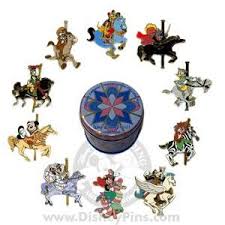 Disney Mystery Tin Disney Carousel 10 Pin Set Complete Disney Pins Sets Disney Pins Trading Disney Pins