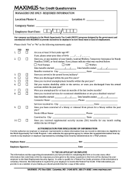 This form is not mandatory. Maximus Tax Credit Questionnaire Form Fill Online Printable Fillable Blank Pdffiller
