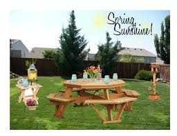 Wooden garden dining sets uker online. Pine Wood Octagon Picnic Table With Benches From Dutchcrafters Amish