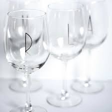 I adhered a monogram stencil to each of the glasses. Diy Monogrammed Wine Glass Practical And Pretty