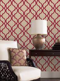 Modern Wallpaper Feature Wall Red And White Living Room Decor Idea Design Living Room Wallpaper Contemporary Wallpaper Living Room Wallpaper Living Room