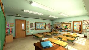3d Model Cartoon Classroom Scene Classroom Anime Classroom Episode Backgrounds