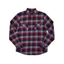 Mens Red Blue Plaid Flannel Button Down Long Sleeve Shirt Medium Walmart Com