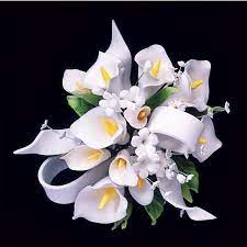 Gumpaste Calla Lily Cake Topper White With Wire Calla Lily Cake Calla Lily Flowers