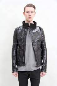 Carol Christian Poell O D Lined High Neck Leather Jacket Leather Jacket Carol Christian Poell Clothes