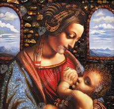 The figures are set in a dark interior with two arched openings, as in leonardo's earlier madonna of the carnation, and a mountainous landscape in ae. Kupit Katolicheskuyu Ikonu Iz Yantarya Obraz Presvyatoj Bogorodicy Glazami Genialnogo Leonardo Da Vinchi