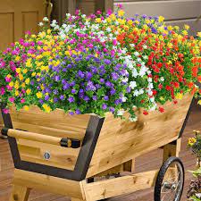 Plastic flowers for outside use. Buy Artificial Fake Flowers Outdoor 6pcs Plastic Flowers Uv Resistant Faux Plants For Indoor Outside Hanging Home Porch Window Wedding Office Garden Decor Orange Red Online In Indonesia B089kfs7vq