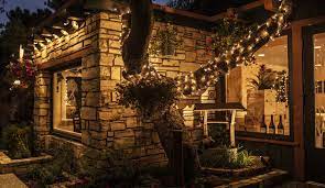 tree house cafe carmel eat on the fairy light lit terrace cafe house tree house fairy lights