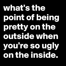 Having them pay special attention to the exterior of. What S The Point Of Being Pretty On The Outside When You Re So Ugly On The Inside Post By Jaybyrd On Boldomatic
