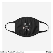 Faith Over Fear Black Cotton Face Mask Zazzle Com In 2020 Face Mask Black Cotton Mask