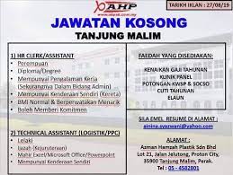 Malim ipoh, batu gajah, kampar, sg. Kerja Kosong Lagi Yeop Tanjong Malim Kini Facebook