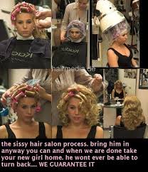 Whats two or three more hairstyles? 200 A Day At The Salon Being Feminized Ideas Hair Rollers Hair Beauty Hair Curlers