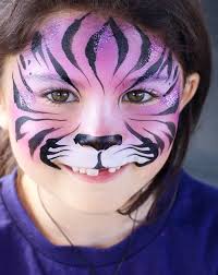Fasching Tiger Schminken Einfach Karneval Pink Madchen Schminkvorlagen Einfache Gesichtsmalerei Tiger Schminken