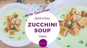 About 1 hour, partially unattended. Vegan Creamy Zucchini Soup With Coconut Milk And Crunchy Croutons Recipe