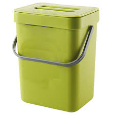 4x(trash can with lid under sink green