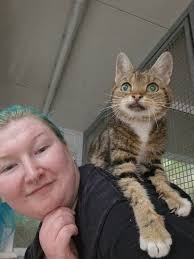 It's not an scrunge or an oughe, but I really wanted to share this pic of  the oldest little lady at the cat shelter I volunteer at 🥺 Her name is  Poppy,