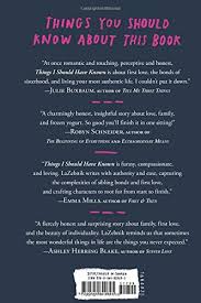 A successful therapist with her new book, you should have known, due to be published in weeks, grace is living a life to envy: Things I Should Have Known Amazon De Lazebnik Claire Bucher