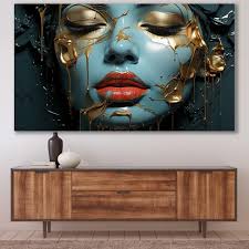 Tablou Canvas-Portret Femeie,Blue Shades – The Print Studio